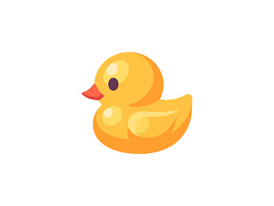 Rubber duck bath daily design flat icon illustration rubber duck vector