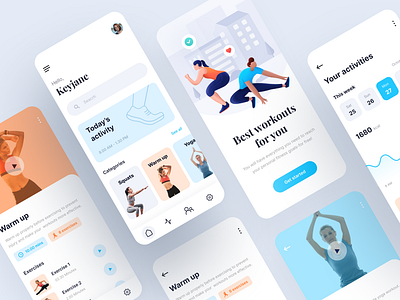 Workout Mobile App design exploration fitness gradation gradient hero illustration mobile mobile app mobile app design mobile design mobile ui mobileapp mobileappdesign mobiledesign typography ui ux vector workout