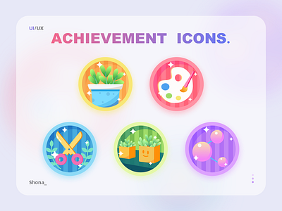 Achievement icon art design flat graphic design icon illustration illustrator type ui ux