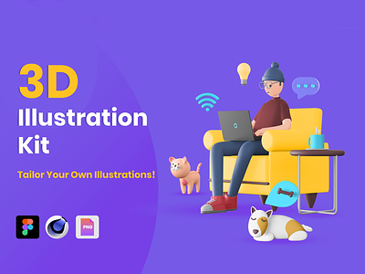 3D Illustration Kit 3d branding design graphic design illustration ui ux vector
