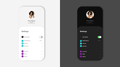 Daily UI Challenge: Settings (Day 07) app daily 100 challenge dailyui dailyuichallenge design typography ui uidesign ux web