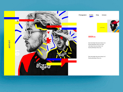 WEBDESIGN - ARTIST art artist blue design digital figma red sketch template ui ux webdesign xd