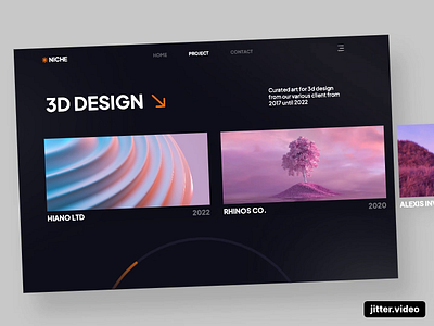 Niche Studio - Project Page 3d animation flat gradient illustration landing page motion graphics screen