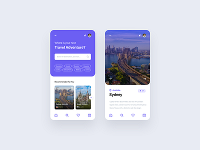 Travel App - UI Concept ✈️🌴 app code free freebie html kit mobile mobile app mobile ui template ui ui kit ui8