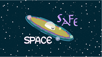 Bubbly illustration - Safe Space graphic design illustration poster