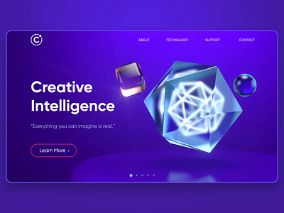 Creative Intelligence 3D Illustration 2d 3d 3d animation aftereffects animation c4d clean creative design illustration intelligence landing motion render ui ui design ux web web design