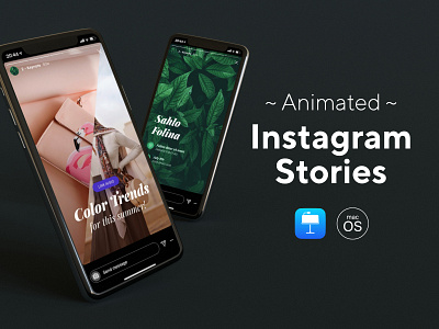 Animated Instagram Stories - II 3d animations blender instagram instagram stories instagram template keynote social media templates