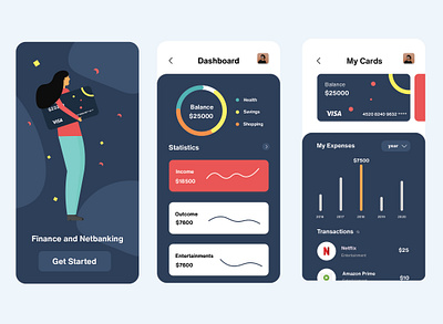 Mobile Netbanking illustration ui