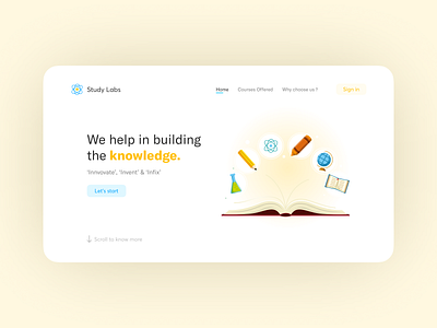 Study Labs clean clean design clean ui design illustration learning material materialdesign minimal minimalist study studying ui uidesign web website website concept website design websites