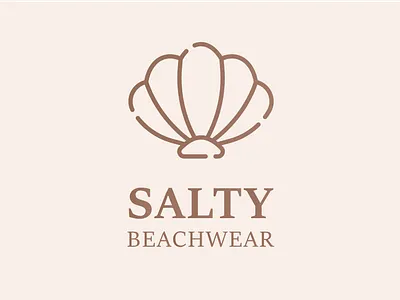 SALTY Beachwear beachwear branding design flat icon icons logo logo design logo designer logo maker logodesign shell shell design