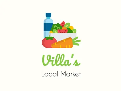Villa's Local Market branding design flat fruit logo fruits icon icons logo logo design logo designer logo maker logodesign salad salad logo vegetables vegetables logo veggies