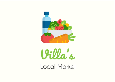 Villa's Local Market branding design flat fruit logo fruits icon icons logo logo design logo designer logo maker logodesign salad salad logo vegetables vegetables logo veggies