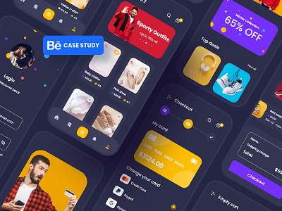 Wearly eCommerce App Ui Kit Dark Mode adobe xd app app design application eccomerce ecommerce app ecommerce design fashion app inspiration ios app minimalist shopping app trendy design ui ui design uidesign uiux