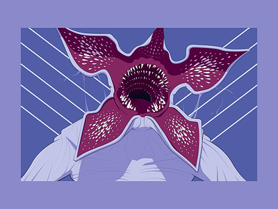 Patrick Nagel's style Demogorgon character demogorgon illustration illustrator monster netflix patrick nagel scary show st stranger things teeth vector