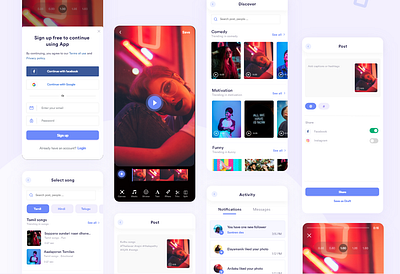 Short video platform android app appdesign dailyui delivery service design dribbble interaction ios tiktok typography ui uidesignpatterns ux