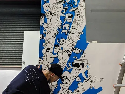 Arcade Mural branding cartoon character design drawing drawing ink drawingart illustration lineart mural mural design muralart muralist murals vectors