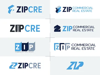 ZipCRE Logo Concepts branding design logo logomark logotype real estate vector