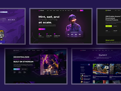 ICOLAND Crypto Landing Page animation clean crypto landing page motion graphics nft ui ux website