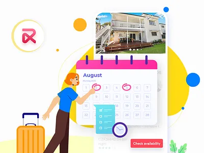 A user-friendly booking interface attracts more customers. airbnbclone app design flat illustration rentallscript ui ux vacationrentalscript web
