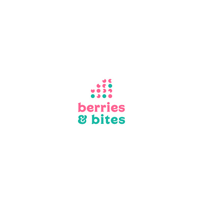 berries art berries bites branding branding identity flat fun logo logo design pink pink logo vector