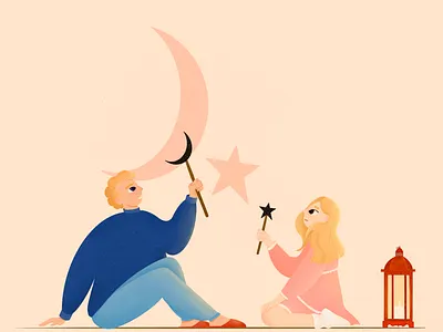 shadow play character character design design family flat girl graphic illustration illustration art procreate