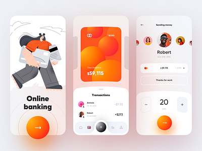Online banking - Mobile App app app design bank bank app bank card banking banking app finance finance app finances fintech fintech app mobile app mobile app design mobile design mobile ui