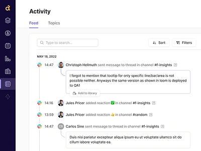 Add Community Content to Library activity add to feed figma filter inline actions notifications saas sort tabs ui web