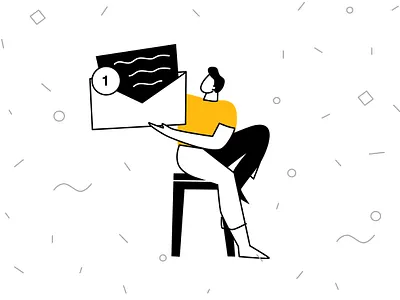 Message vector illustration adobe illustrator cartoon character design flat illustration line art message ui vector