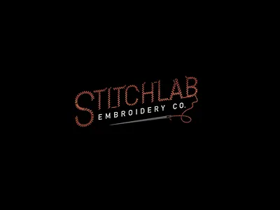 StitchLab Embroidery Co - Wordmark branding embroidery identity logo stitch wordmark
