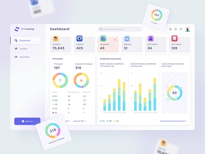 ERP Dashboard dashboard design education erp flat glassmorphism minimal modern pastel platform system typography ui ux web website