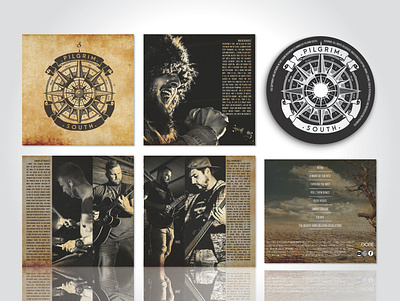 Pilgrim South Band CD Booklet 2019 band blues cd booklet design cd cliche design cd cover design cd inlay design concept design grunge design music pilgrim south roll them bones