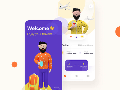 Traveler 3d mobile interaction design 3d 3d animation 3dcharacter android animated gif app cinema4d interaction ios motion graphic motiongraphics travel app traveling ui user experience user interface design userinterface ux video