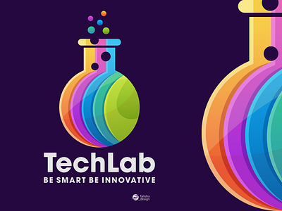 tech lab logo 3d abstract brand identity branding circle colorful company design flat icon illustration lab laboratorium logo monogram simple symbol symbols tech vector