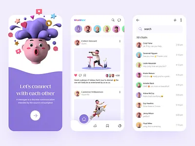 Social Media App Concept 3d 3dillustrations app clay clean design flat illustration instagram minimal mobile post posting share social socialmedia socialmediapp ui ux