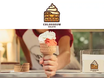 Colosseum Gelato Logo branding design illustration logo vector
