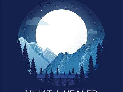 Nighttime Landscape landscape moon mountains texture trees