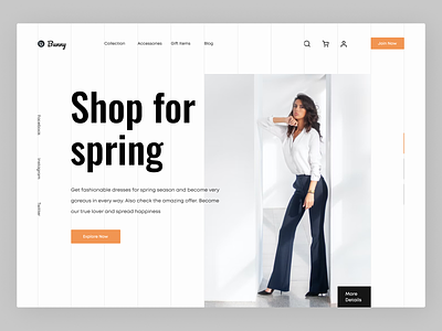 Bunny | Clothing Ecommerce branding design ecommerce fashion header hero landing page trending typography ui uiux web design website