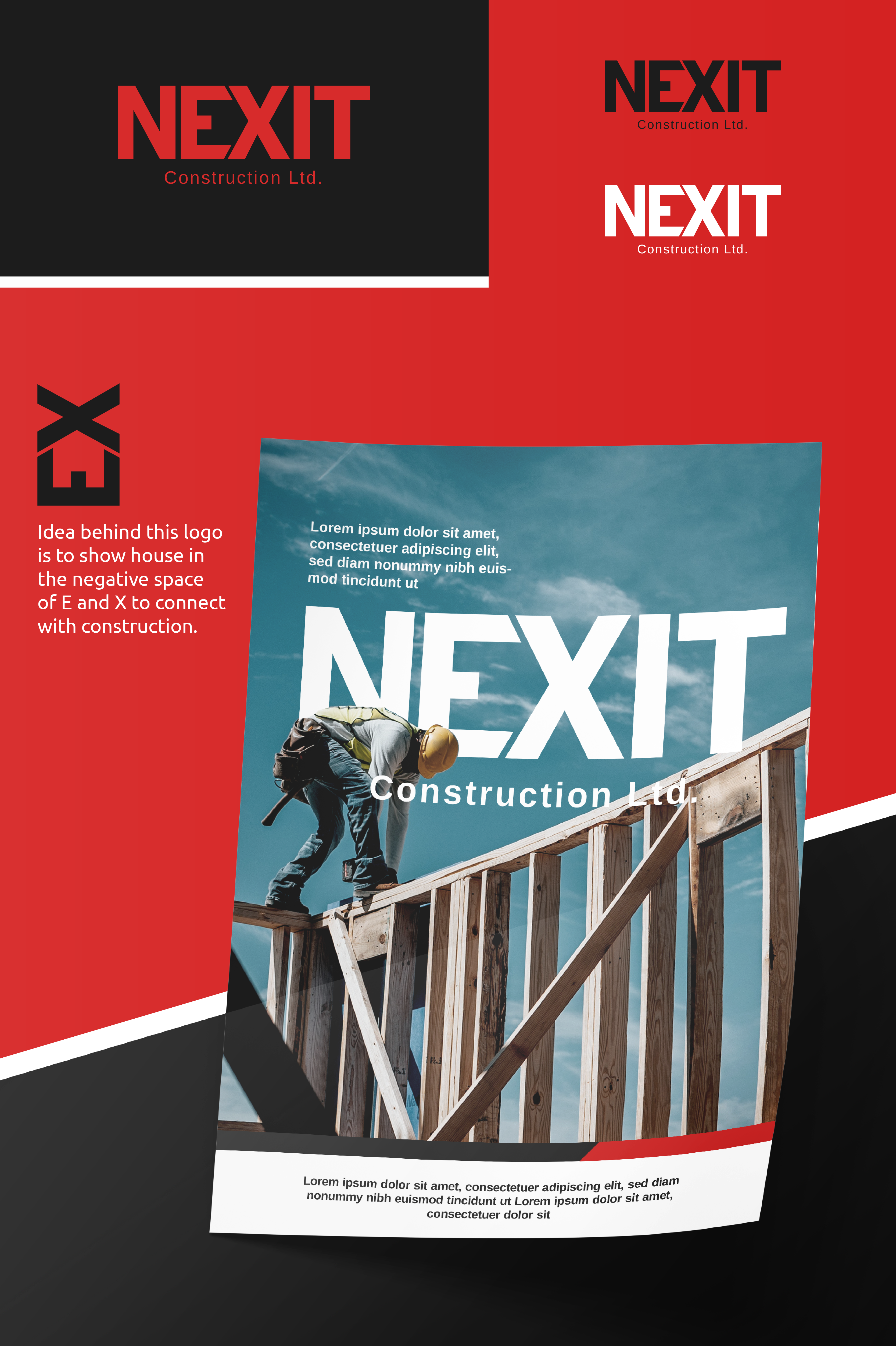 Construction logo part 3 branding branding design construction logo design grahic design graphicdesign logo logo design logo unit logodesign red and black vector