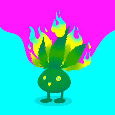 Herbie, the Oddish colorful fanart gradients graphic design illustration marijuana oddish pokemon procreate procreatenanimation psychadelic stonerart trending2020