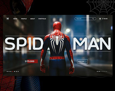 SpiderManUICartoon branding creative design creativity dailyui design designs graphic design graphicdesign hollywood inpiration landing page movie poster movies spider man spiderman ui vector web website website design