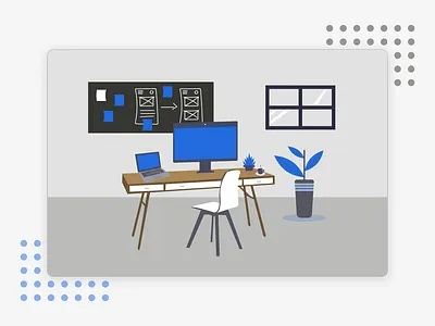 Designing From Home Illustration design illustration plants technology vector work from home