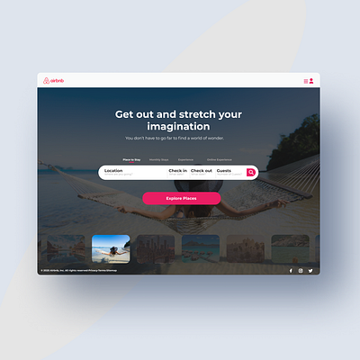 Airbnb Landing Page app art branding design illustration illustrator ui ux web website