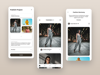 Fashion Day app black design fashion graphic icon logo minimal project publish ui ux