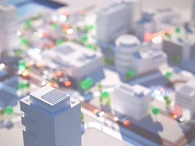 Future City 3d architecture blur c4d cars cinema 4d dof future landscape model octane octanerender overhead render