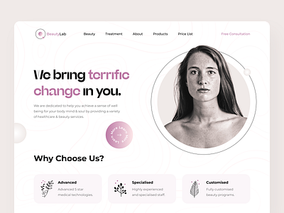 BeautyLab Studio Home Page beauty clinic colors concept cosmetology design gradient health homepage landing logo minimal ui ux web website