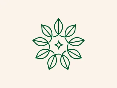 Nature Hype Network Logomark badge circle connected geometric leaf leaves logo logomark minimal modern monoline nature simple spark