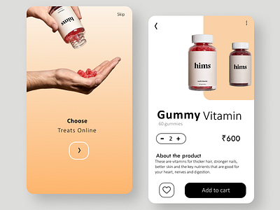 Vitamins App app design app designer figma guide gummy bear hims ui ui inspiration uidesign uiux ux vitamins