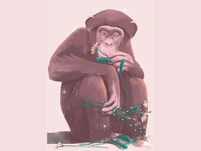 Monkeyy art artwork illustration jungle monkey tropical