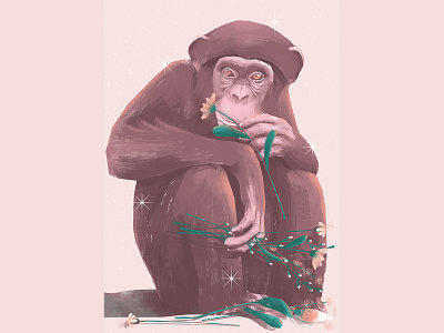 Monkeyy art artwork illustration jungle monkey tropical