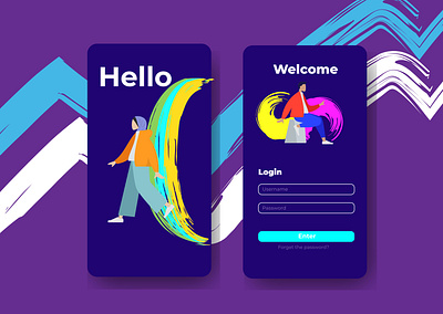 User Interface Login for mobile app app design minimal ui uidesign userinterface